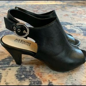 Alfani Black Sling Back Peep Toe Heels 6